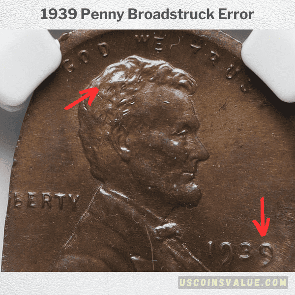 1939 Penny Broadstruck Error