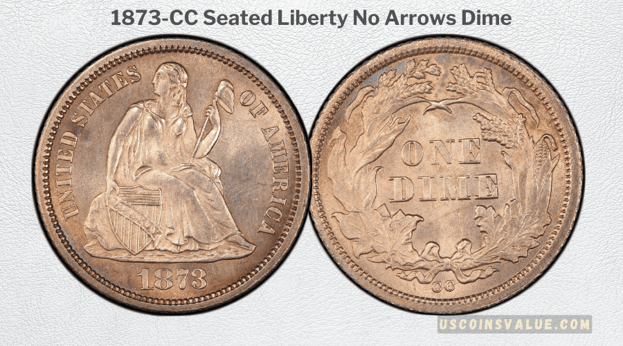 1873-CC Seated Liberty No Arrows Dime