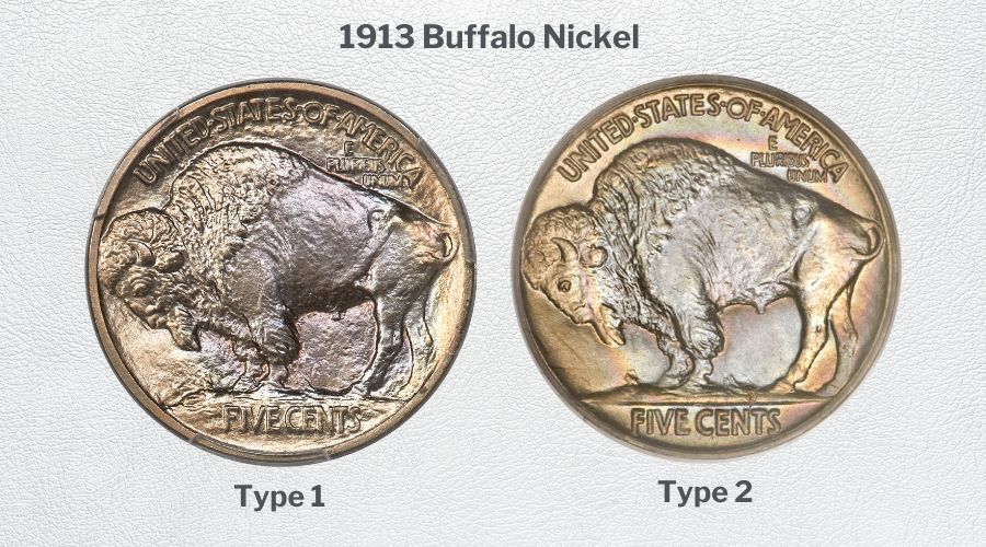 1913 Buffalo Nickel - Type 1 and Type 2