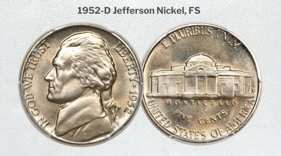 1952-D Jefferson Nickel, FS